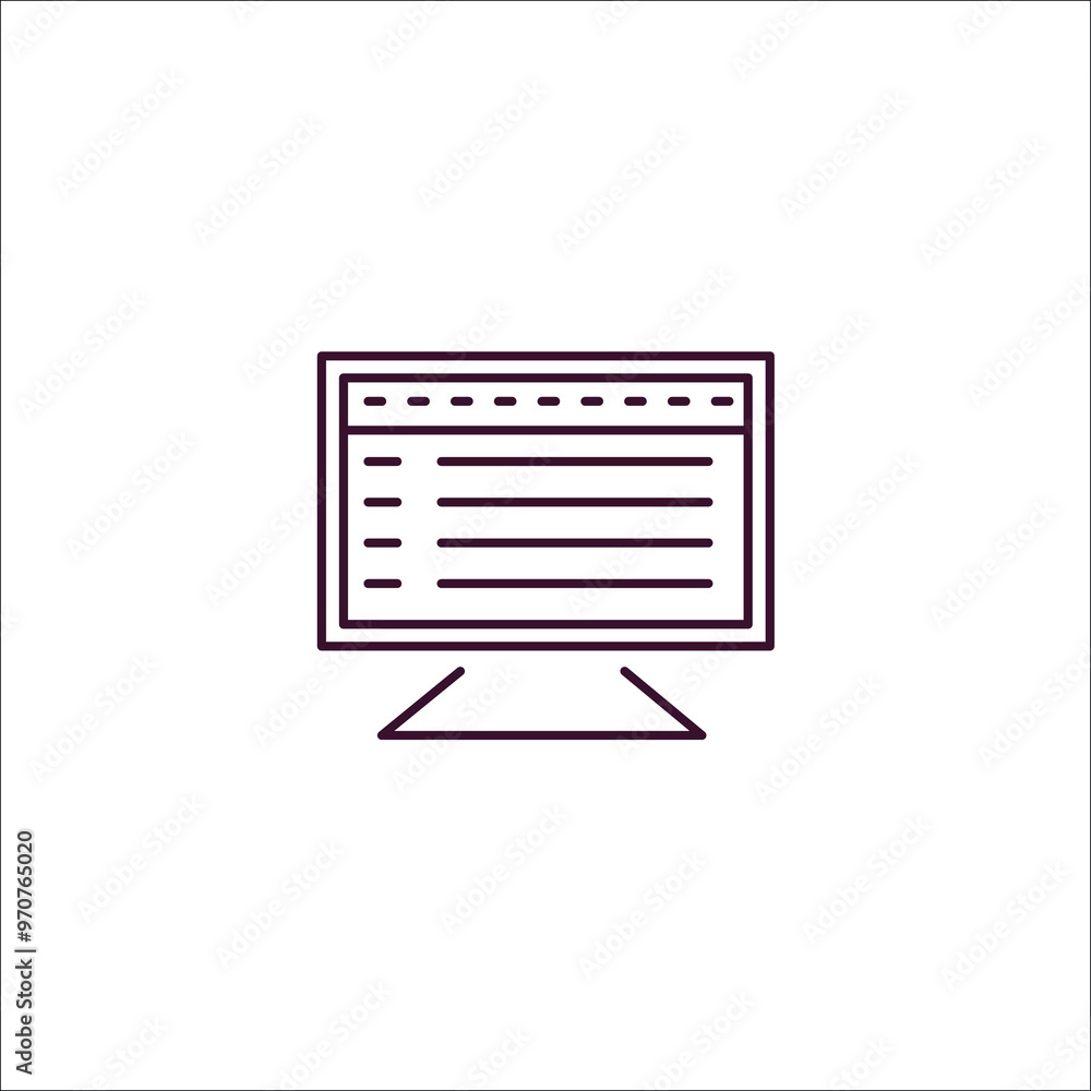 Poster program interface outline icon. linear vector from programming concept. thin line program interface 