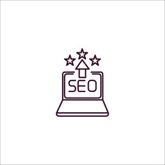 seo reputation outline icon. Linear vector from programming concept. Thin line seo reputation icon isolated on white background
