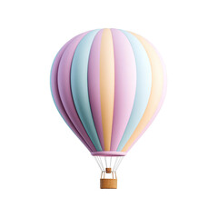 Obraz premium A colorful hot air balloon soaring gracefully in the sky, symbolizing adventure, freedom, and joy on a perfect day.