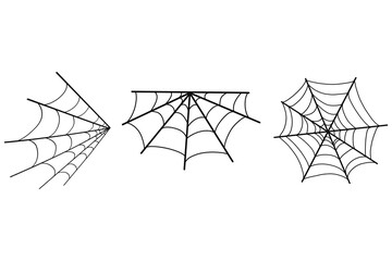 Set of spider web for Halloween. Halloween cobweb, frames and borders. 
