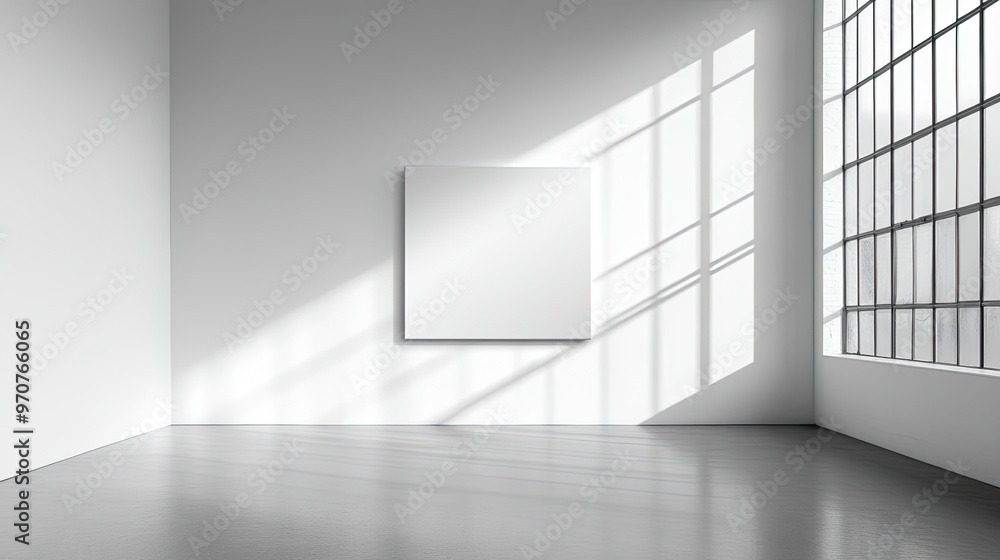 Poster modern minimalist mockup of an empty room with blank frame