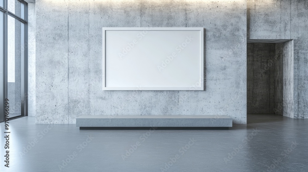 Poster modern minimalist mockup of an empty room with blank frame