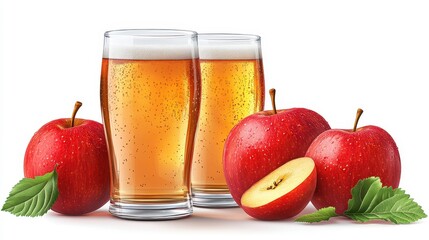 Cider clipart, element, 3D illustration, realistic, isolated on white background