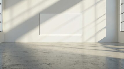 Modern Minimalist Mockup of an Empty Room with Blank Frame