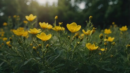 Obraz premium yellow flowers in spring