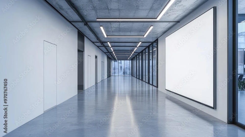 Poster modern minimalist mockup of an empty room with blank frame