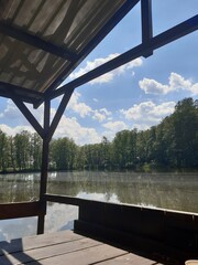 Gazebo on the water, pond, lake