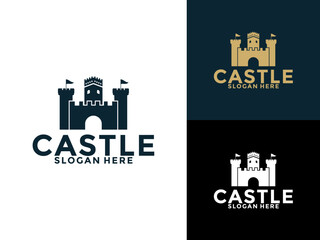 Castle logo design Vector, Creative Vintage Fortress or Castle logo template