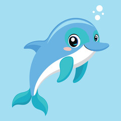 Fototapeta premium Print Elegant Dolphin Clipart Vector Art for Creative Projects and Design Elements