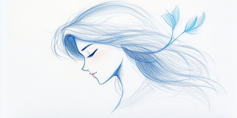 Anime manga pencil drawing of a female.