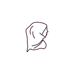hijab veil outline icon. Linear vector from religion concept. Thin line hijab veil icon isolated on white background
