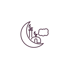islamic ramadan outline icon. Linear vector from religion concept. Thin line islamic ramadan icon isolated on white background