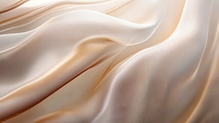 Fototapeta premium Soft, flowing beige fabric with a gentle wave pattern.