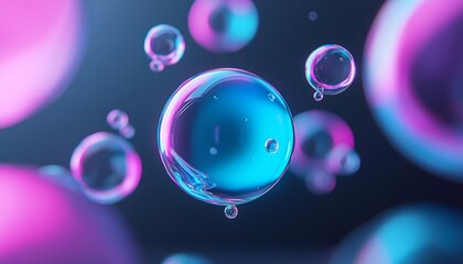 Explain how the glowing orb and spheres could be part of a brand identity that focuses on scientific research and breakthrough skincare innovations