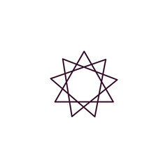 Fototapeta premium bahai outline icon. Linear vector from religion concept. Thin line bahai icon isolated on white background