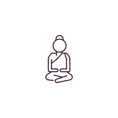 buddha outline icon. Linear vector from religion concept. Thin line buddha icon isolated on white background