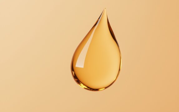 How can the golden droplet be used to promote a premium face oil, emphasizing its rich texture and the nourishing power of its natural ingredients