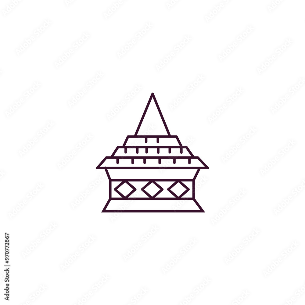 Poster doi suthep outline icon. Linear vector from religion concept. Thin line doi suthep icon isolated on white background