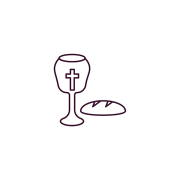 recommend clip art: communion outline icon. Linear vector from religion concept. Thin line communion icon isolated on white background