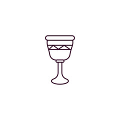 goblet outline icon. Linear vector from religion concept. Thin line goblet icon isolated on white background