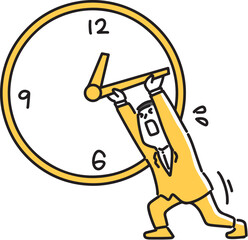 必死に時間を止める男性社員