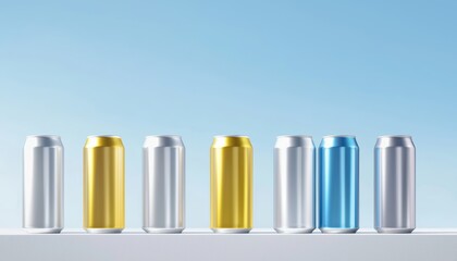 How can the image of these cans be used to promote a campaign focused on reducing single-use plastic and encouraging the use of aluminum