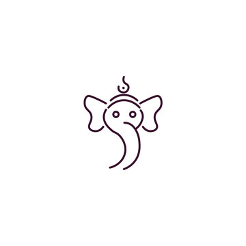recommend clip art: ganesha outline icon. Linear vector from religion concept. Thin line ganesha icon isolated on white background