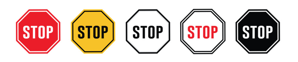 road sign icon, stop and give way to all traffic