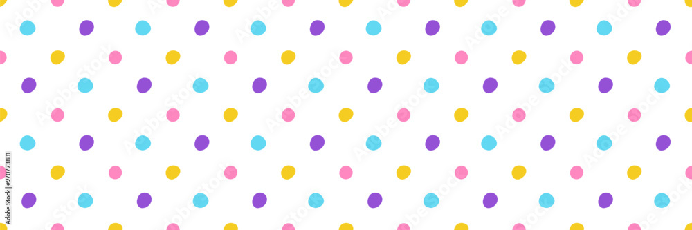 Canvas Prints colorful seamless pattern set of hand drawn polka dots.trendy design with abstract shapes, simple an