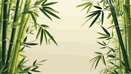 Asian Bamboo Forest Tranquil and Stylish Green Vector Art