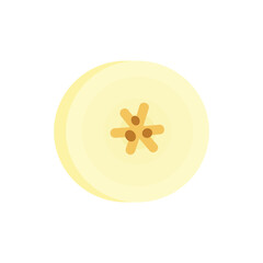 Banana slices isolated on a white background. Banana icon vector.