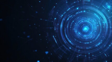 Fototapeta premium Abstract Digital Art: Blue Circles and Lines