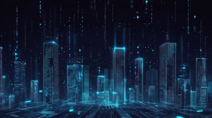 Obraz premium Digital Cityscape: A Vision of the Future