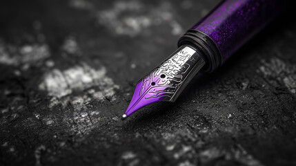 luxury fountain pen in the dark