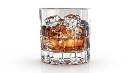 Highball glass clipart, element, 3D illustration, realistic, isolated on white background