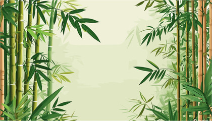 Fototapeta premium Serenity of Bamboo Grove Lush Green Vector Background