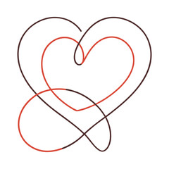 Adobe Illustrator Artwork simple heart shape using only one continuous line.