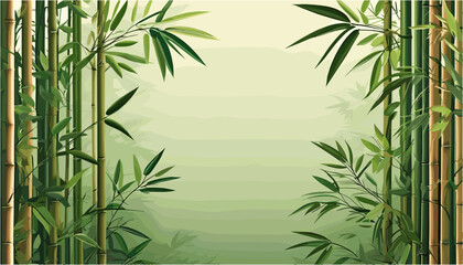 Serenity of Bamboo Grove Lush Green Vector Background