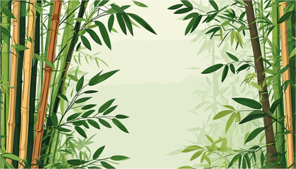 Naklejka premium Tranquil Bamboo Forest A Harmonious Green Vector Backdrop