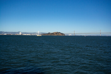 Obraz premium Yerba Buena Island and the Bay Bridge; San Francisco, California