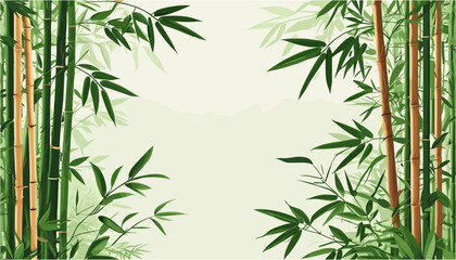 Naklejka premium Tranquil Bamboo Forest A Harmonious Green Vector Backdrop