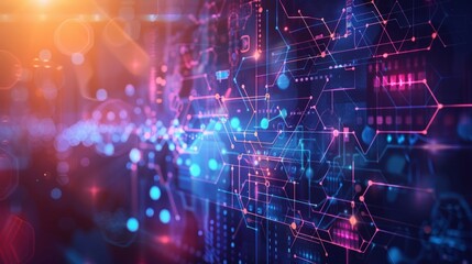 Obraz premium Futuristic digital health background with AI-driven technology patterns and space for overlaying medical innovation concepts or updates