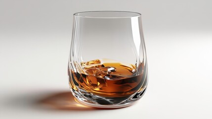 Whiskey glass clipart, element, 3D illustration, realistic, isolated on white background