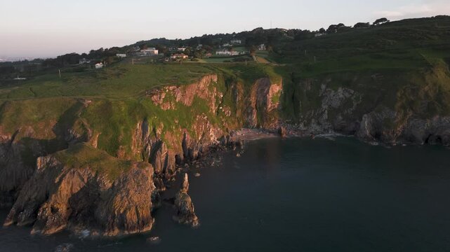 Sunrise at Howth Cliffs Walk03 - 4K Cinematic Drone Footage - Dublin - Ireland