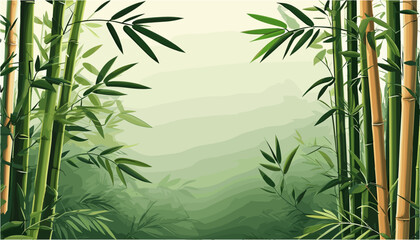 Obraz premium Tropical Bamboo Backdrop with Modern Asian Aesthetics
