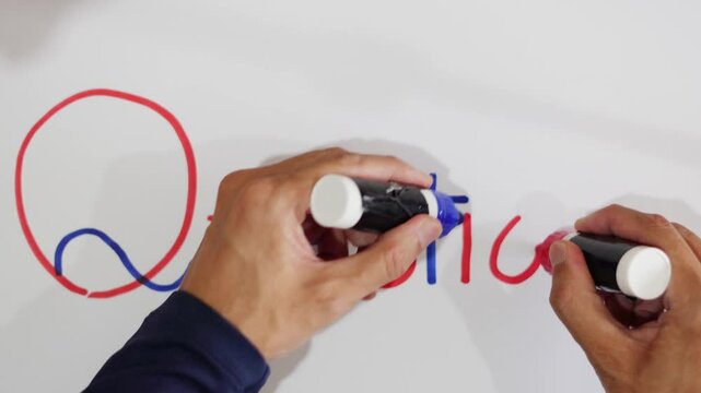 Writing 'Questions?' with Both Hands &ndash; Ambidextrous Art