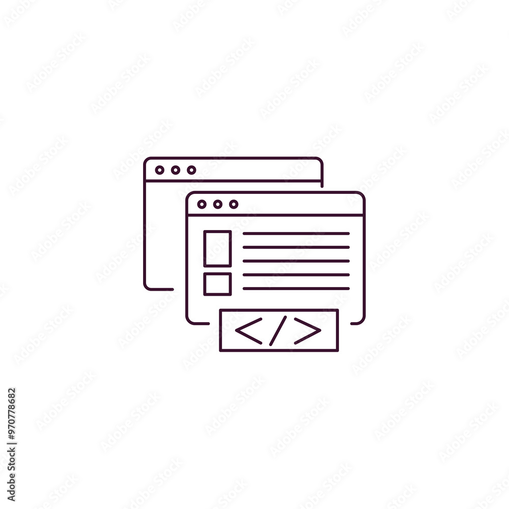 Poster front end outline icon. linear vector from technology concept. thin line front end icon isolated on 