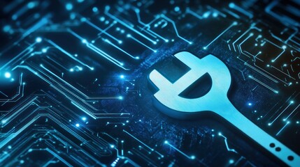 Fototapeta premium Electric Plug on a Circuit Board