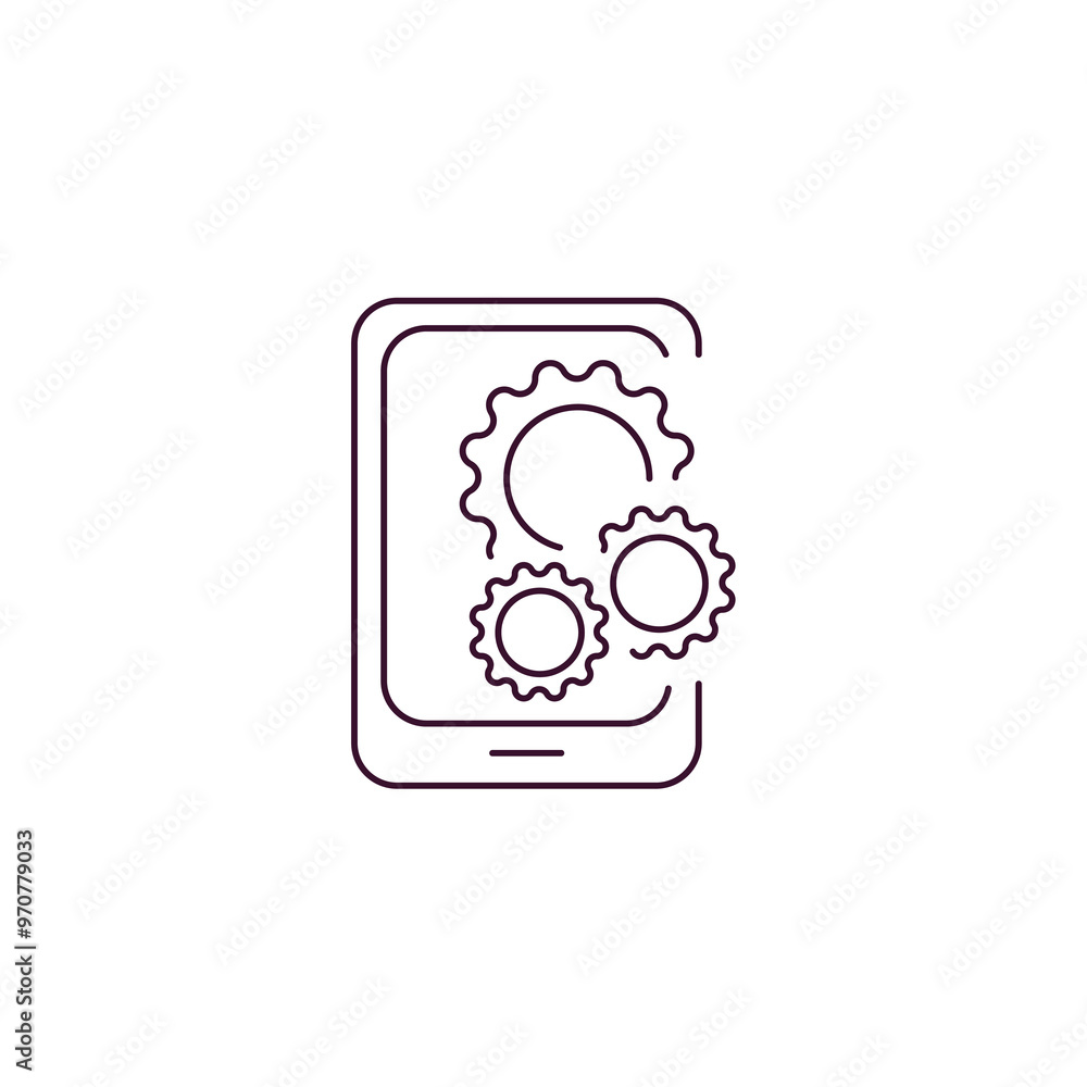 Aufkleber native apps outline icon. linear vector from technology concept. thin line native apps icon isolated