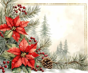 poinsettia Christmas background